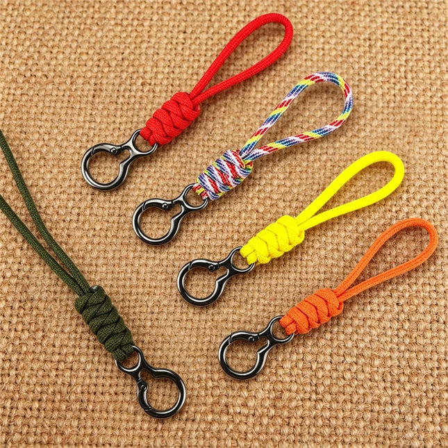 Outdoor Paracord Keychain with Trigger Snap Hook Hand-Woven Survival Camping Hiking Accessories for Car Keys Backpack EDC Gear