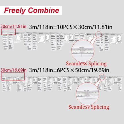 30cm-150cm Kitchen Takeaway Order Organizer Ticket Holder PVC Takeout Orders & Restaurant Tickets Rack for Office Cafes Pubs