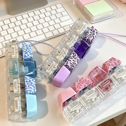 4-Key Polka Dot Keychain Pendant Fidget Stress Releasing Decompression Keychain Press Keyboard Button Keycap Bags Charm Pendant