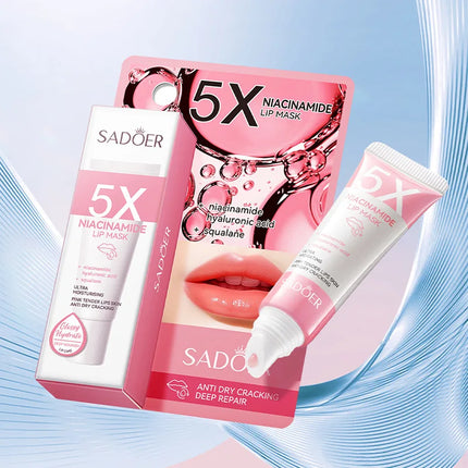 SADOER 5x Niacinamide Lip Care Tint Moisturizing Lip Balm & Anti-Chap Lip Mask Ceramide Lip Balm Vitamin C Lipstick Cute Makeup
