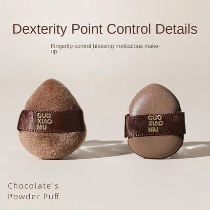 6pcs Mini Makeup Blender Puffs Quick Blending Chocolate Color Makeup Sponge Dry Wet Use Double Sided Cosmetic Tool Daily Makeup