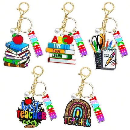 5pcs Teacher Appreciation Keychains For Adults Back To School Gifts