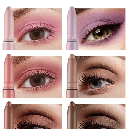 6-Color Eyeshadow Stick Pearlescent Matte Multi-color Anti-smudge Eyeshadow Pen 6 Pcs Set
