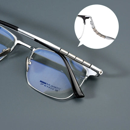 ZIROSAT 9009T Optical Glasses Pure Titanium Full-rim Frame Prescription Eyeglasses Rx Men Glasses for Male Eyewear
