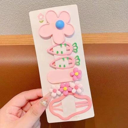 Girls Colorful Flower Hairpin Children's Carrot Hair Clips Side Hairpin Girls Bangs Clip Baby Headwear For Kids