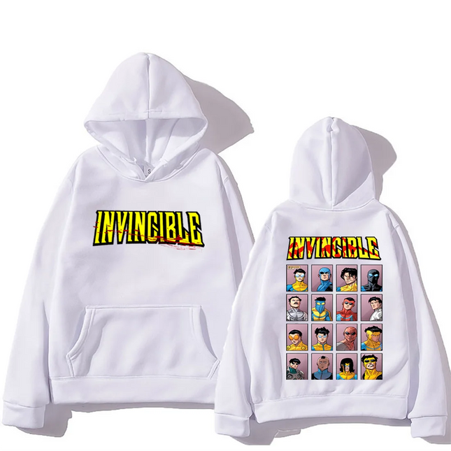 Invincible Mark Superhero Double Sided Printed hoodie Men Women's harajuku clothing Fleece Long Sleeve Anime hip hop streetwear