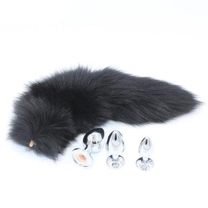 Changeable Anal Plug Fox Tails Metal Anal Sex Toys Butt plug Sex Games Role play Cosplay Toys  Drop Shipping