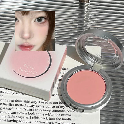 Single Matte Blusher Palette Blush Cream Contour Makeup Face Blusher Natural Cheek Tint Brighten Waterproof Peach Blush Cosmetic