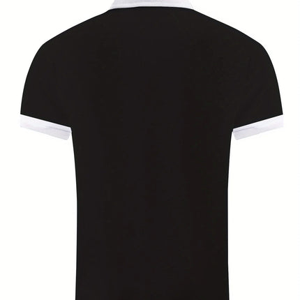 Men'sFashionable Short Sleeved Polo Shirt Can Be Paired with Different Styles of Clothing with Unique and Elegant Printed Design