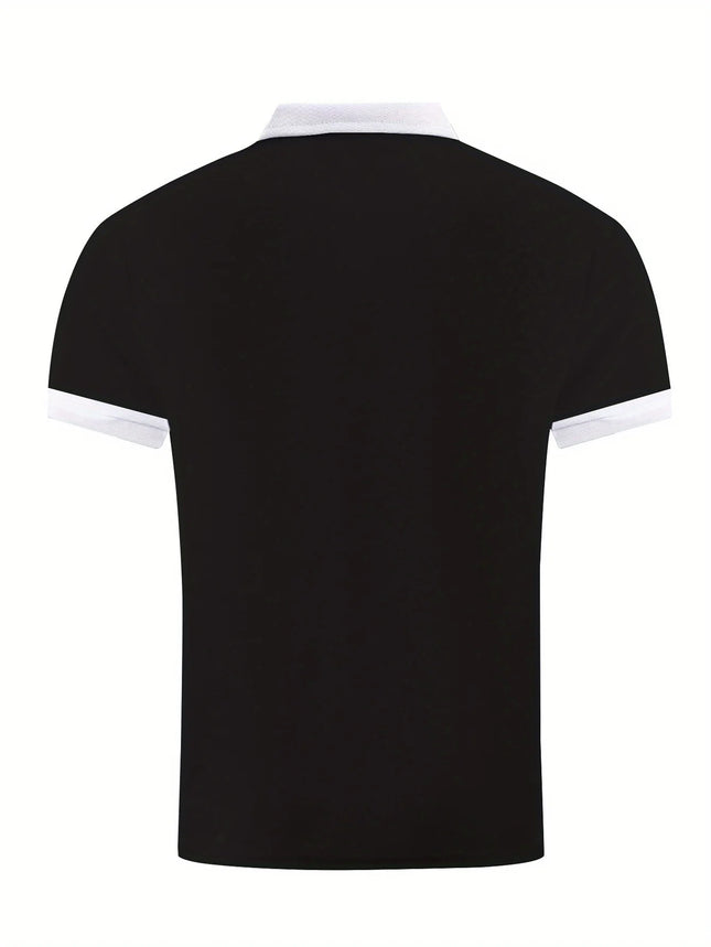 Men'sFashionable Short Sleeved Polo Shirt Can Be Paired with Different Styles of Clothing with Unique and Elegant Printed Design