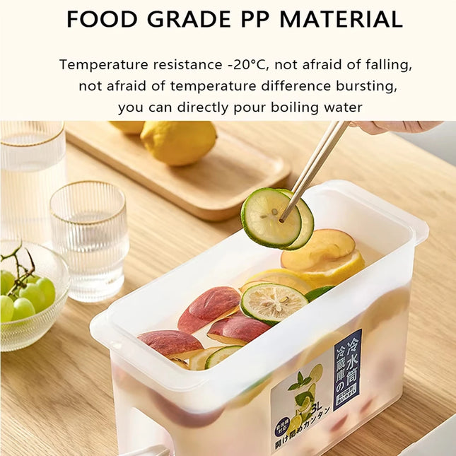 Effortless And Convenient 3.5 L Water Drink Dispenser Juice Container With Tap Large Capacity Cold Water Pitcher Drink Dispenser