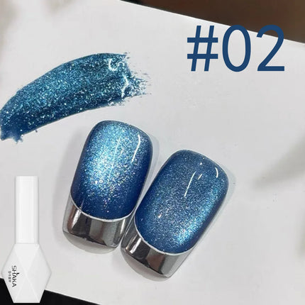 1-10pcs WS Sparkling Blue Glass Bead Cat Magnetic Gel Nail Polish Flash Whitening Popular Semi Permanent Soak Off UV Gel Varnish