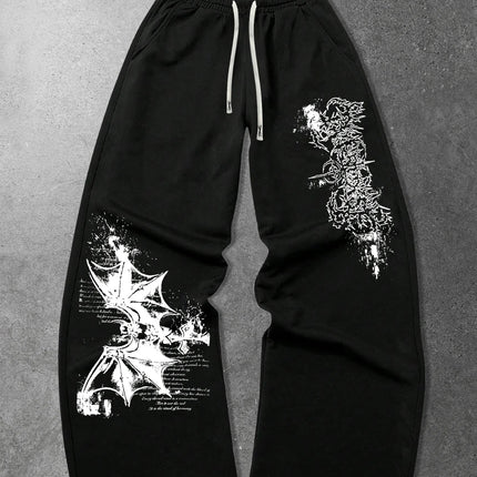 2026 Fashion New Retro Gothic Texture Loose 3D Printed Straight Leg Pants Suitable for Outdoor Street Hip-hop Casual Loose Pants