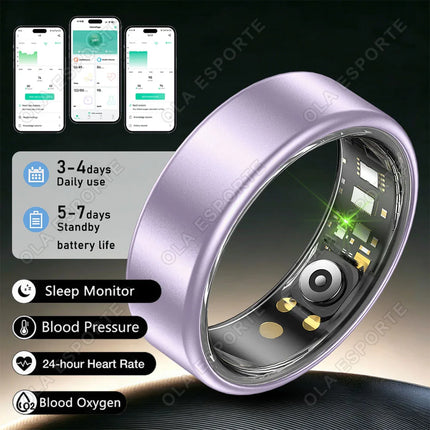New Blood Pressure Sleep Health Monitor Smart Ring Sport Remote Camera smartring IP68 Waterproof Care for family Rings Men Women