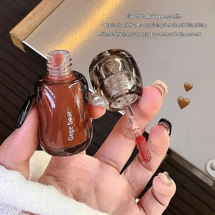 Gege Bear 5ml Crystal Gloss Lip Tint Hydrating Mirror-Gloss Finish Youthful Plumping Effect Autumn Winter Collection