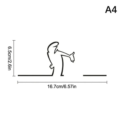La Linea Minimalist Line Art Car Sticker, Cartoon Character Design Bumper/Window/Door Wall Decal, Home & Car Decoration