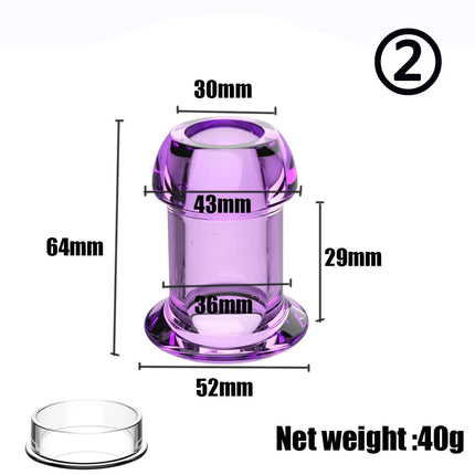 Transparent Hollow Anal Plug Set with Lids Leak-Proof Design Discreet Wear Anal Dilator Kit for Exploration Sex Toys