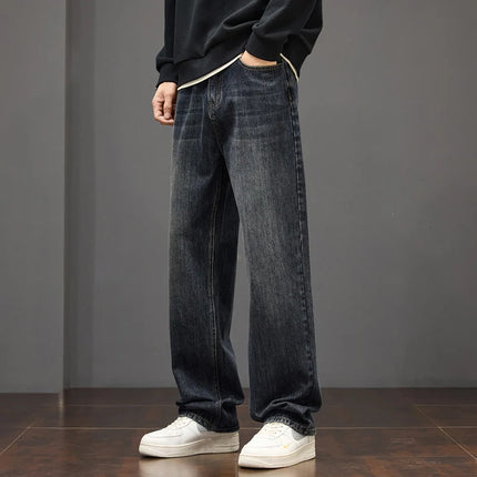 Men's Vintage-Washed Straight-Leg Jeans 2025 Fall/Winter Collection Relaxed-Fit Straight-Leg American Casual Trousers
