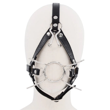 Sex Open Mouth Gag with Nose Hook Slave Mouth Harness Bondage Restraints Bdsm Gag Adult Toy Sex Games Fetish Collar For Woman