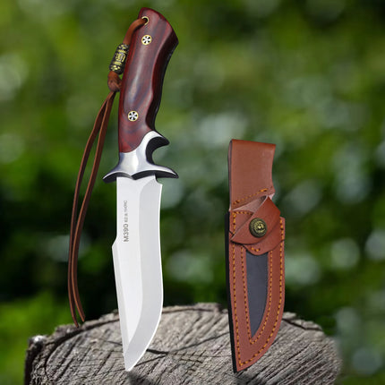 M390 steel outdoor knife, full Tang integrated steel, high hardness straight knife, portable, durable self-defense camping knife