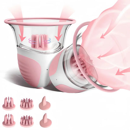 Breast Enlargement Suction Vibrator Rotating  Tongue Licking Vacuum Pump chest Massager Nipple Stimulation Masturbator Sex