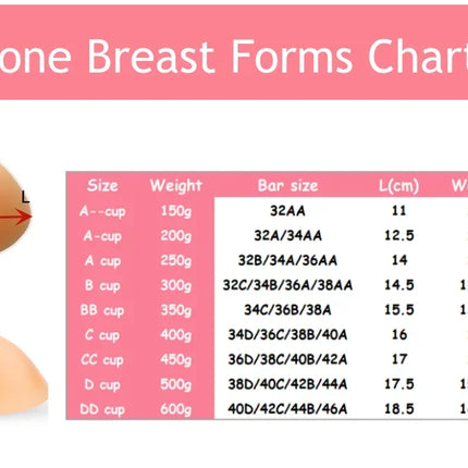 Silicone Breast Form Full Mastectomy Prosthesis Bra Soft Tiltable for Crossdress Transvestite Breast Enhancer Form