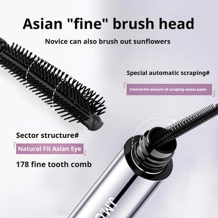 3D Curling Eyelash Mascara,Slim Brush Mascara, Waterproof Tube Mascara Lash-Lifting Long Lasting No Clumping Defined Lashes