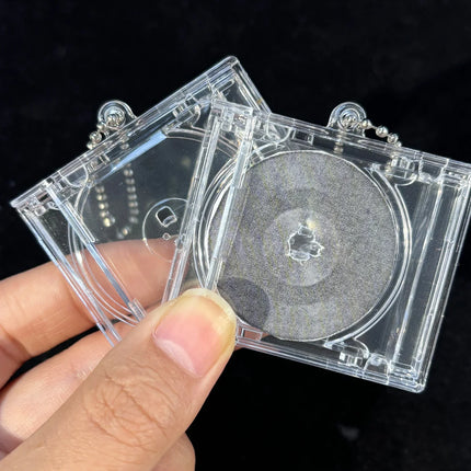 1/50pcs Clear Peripheral Commemorative Album Blank Mini CD Case Pendant For DIY Keychains Backpack Hanging Decoration Keyrings