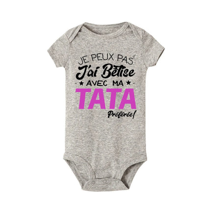 I Can't I Messed Up with My Favorite Aunt Printed Baby Bodysuit Funny Newborn Romper Infant Short Sleeve Jumpsuit Babies Clothes