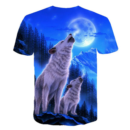 2024 Summer Children 3D Cartoon T-shirt for Boy Animal Printing Dinosaur Shark Boys T Shirt Girls Tops Tees Cartoon Kids Clothes