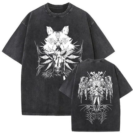 Washed Vintage Anime Chainsaw Man Makima Merch T-shirt Men Women Manga Casual Oversized T Shirts Male Retro 100% Cotton T-shirts