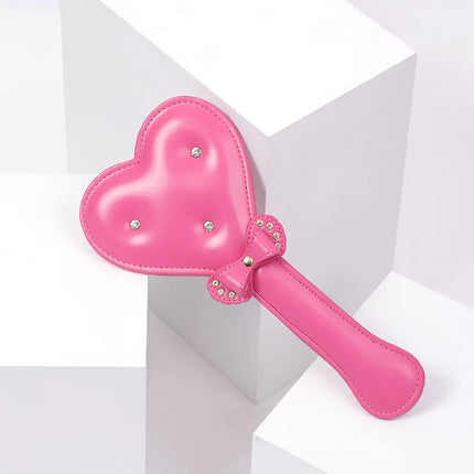Heart Shape Diamond Handle PU Leather Riding Crop BDSM Bondage Spanking Paddle Whip Sex Toy Adult Sex Toy For Men Women Sex Shop