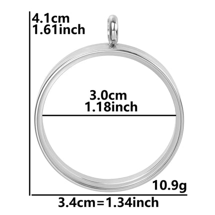 1Pc Stainless Steel Openable Glass Coin Bezel Cremation Urn Locket Pendant Round Reliquary Picture Medaillon кулон Jewelry