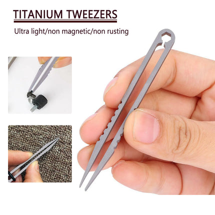 EDC Gear Mini Tweezers Wear-resistance Eyebrow Tweezers For Hiking Titanium EDC Tweezers Hand Tools