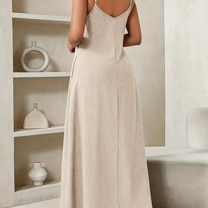 Women's Bohemian Spaghetti Strap Dress, Loose Long Dress for Women, Women's Thin Strap Birthday and Event Dress/Holiday Dress, Vacation Wear for Women, Bohemian Style