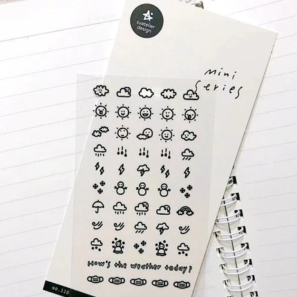 Suatelier Mini Stickers Korean Cartoon Dinosaur Animal Scrapbooking DIY Nail Sticker Junk Journal Diary Decor Craft Supplies
