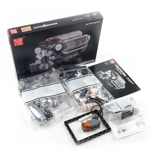 MOULD KING 10088 V8 Engine Model Building Kit 1:8 Scale MOC Car Engine Block Set STEM Toy for Adult Kid Collector’s Display Gif
