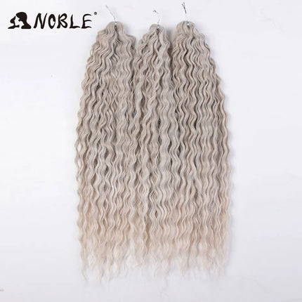 Noble 24Inch 300g Crochet Hair Curl Hair Water Wave Ombre Blonde Twist Crochet Hair Braid Hair Deep Wave Braiding Hair Extension