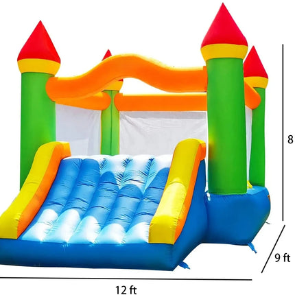 KF Inflatable Bounce House with Slide for Kids Oxford Bouncy Castle Jump House for Adult Toddlers Kids Party Wedding Toys