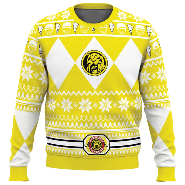 Men's and Women's Autumn_Winter New Mighty Morphin Multi Color Ranger Power Ranger Ugly Christmas Sweater Christmas Party Hoodie