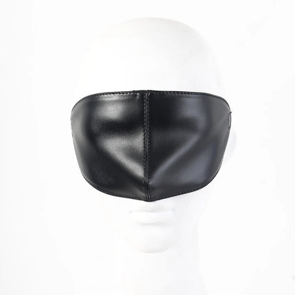 Black PU Leather Sex Eye Mask Cover Nose Large Area Sex Mask BDSM Accessoire Bdsm Bondage Restraints Sex Toys for Women Couples