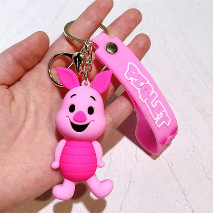 Anime Winnie the Pooh Keychain Cute Cartoon Pooh Bear Tigger Car Accessories Backpack Keyring Ornament Pendant