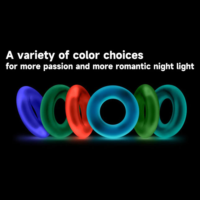 3 Pcs Reusable Luminous Cock Penis Rings Enlargers Erection Enhancing Long Lasting Ejaculation Adult Sex Toys for Men or Couples
