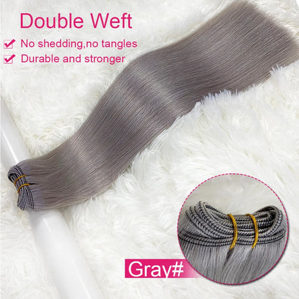Double Weft Russian Remy Real Human Hair Weave Weft Extensions Full Head 100g Machine Weft 100% Thick Bundle Ombre BrazilianHair