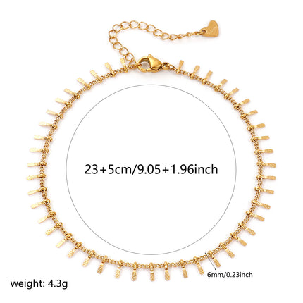 Minimalist Stylish 18K Real Gold Plated Tassel Anklet For Women Gift 304 Stainless Steel Handmade Link Chain Jewelry 23cm long