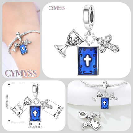 S925 Sterling Silver Charm Bead Angel Prayer Travel Memorial Pendant Fine Birthday Gift Fit Bangle Bracelet Necklace DIY Jewelry