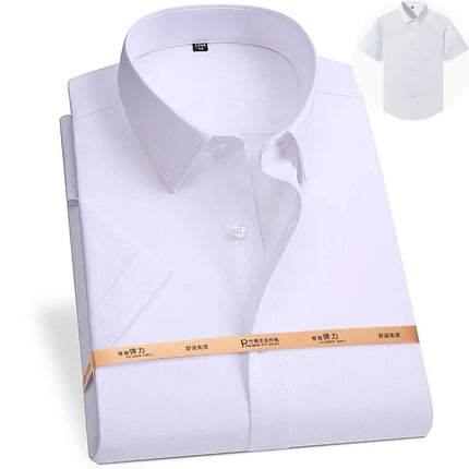 No-Iron Anti-Wrinkle 8XL New Fabric 50% Bamboo Fiber 46%Polyester 4%Spandex Men Shirts Long Sleeve Business work shirt Soft Cozy
