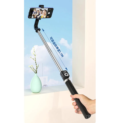 1.7m Extendable live Tripod Selfie Stick Support LED Ring Dual light mirror Stand 4 in 1 Phone Mount for iPhone X 8 11 Android