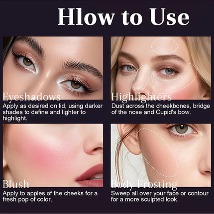 All-in-one Makeup Palette with Eye Shadow, Contouring, Blush, Highlighter, and Eyelid Brightening in One; Versatile Makeup