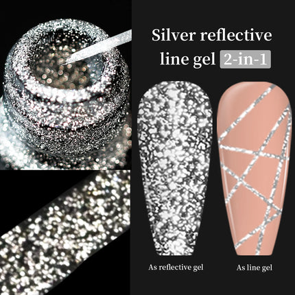 1/2pcs 5ml Reflective Glitter Liner Gel Polish Gold Sliver Sparkling Lines DIY Nail Art Painting Gel Semi Permanent UV Gel